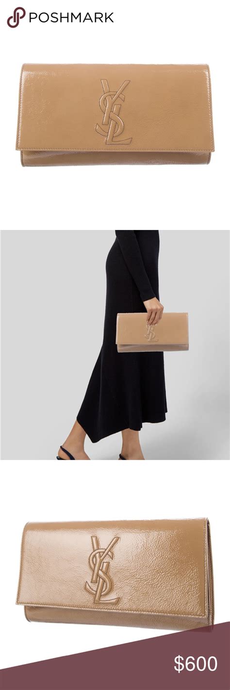 ysl belle de jour clutch gold|authentic ysl handbag clutch.